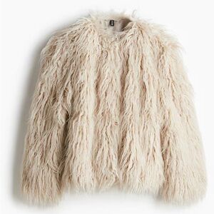 H&M Fluffy Cream Fur Jacket. Brand New.